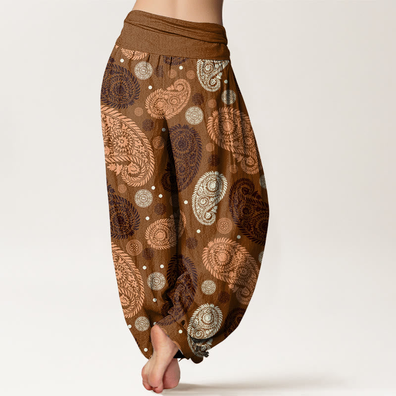 Breathable Cotton Botanical Print Meditation Harem Pants