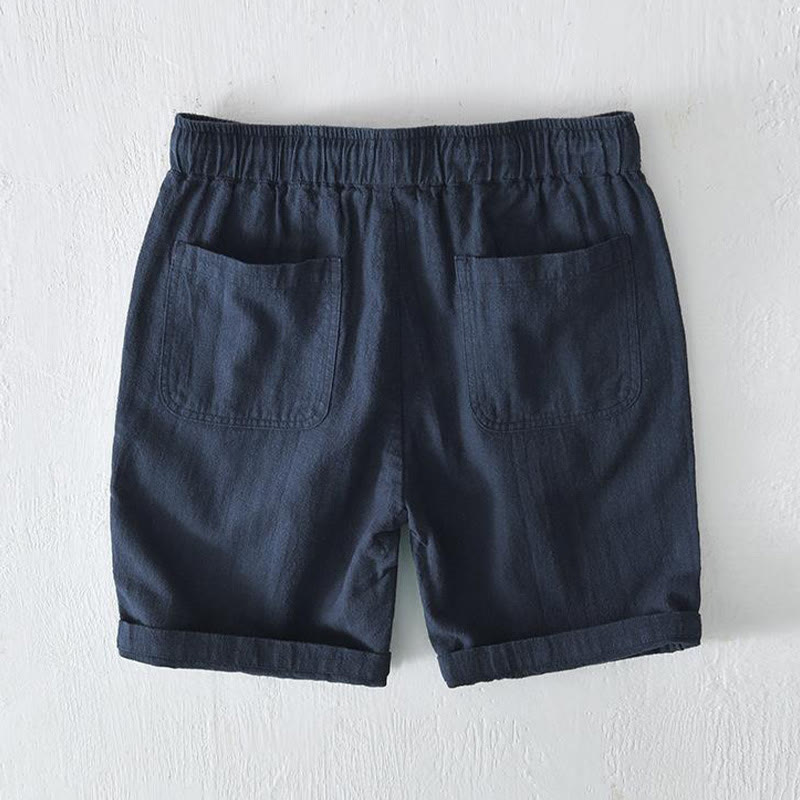 Tactile Cotton Linen Wide-Leg Mindful Movement Shorts