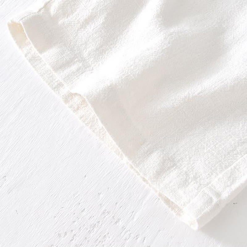 Tactile Cotton Linen Wide-Leg Mindful Movement Shorts