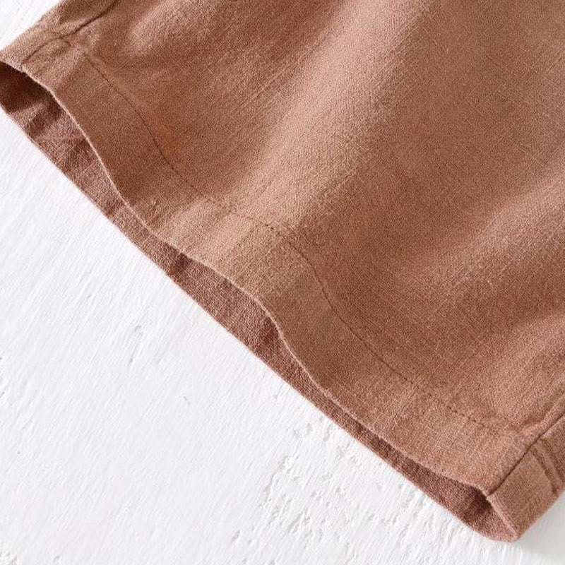 Tactile Cotton Linen Wide-Leg Mindful Movement Shorts