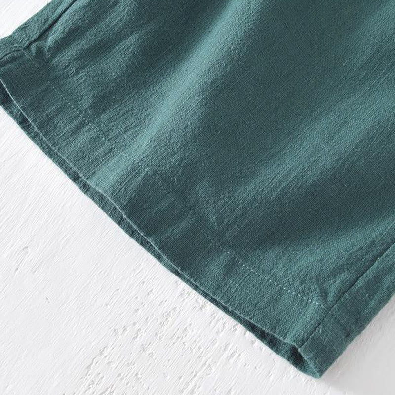 Tactile Cotton Linen Wide-Leg Mindful Movement Shorts