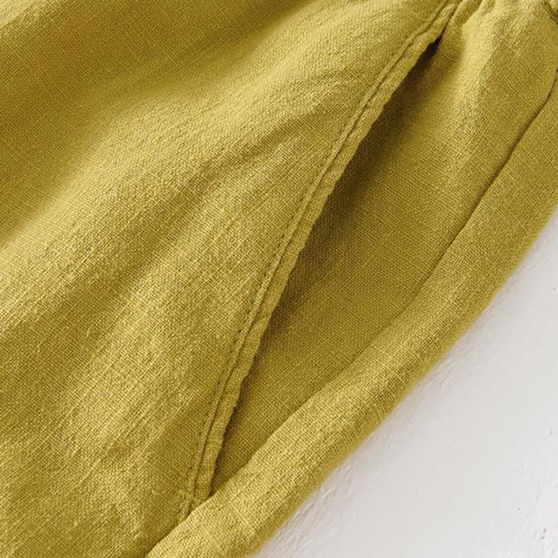 Tactile Cotton Linen Wide-Leg Mindful Movement Shorts