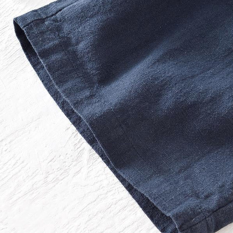 Tactile Cotton Linen Wide-Leg Mindful Movement Shorts