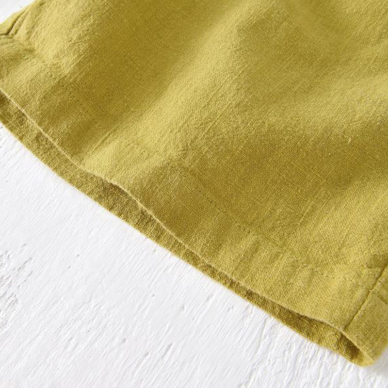 Tactile Cotton Linen Wide-Leg Mindful Movement Shorts