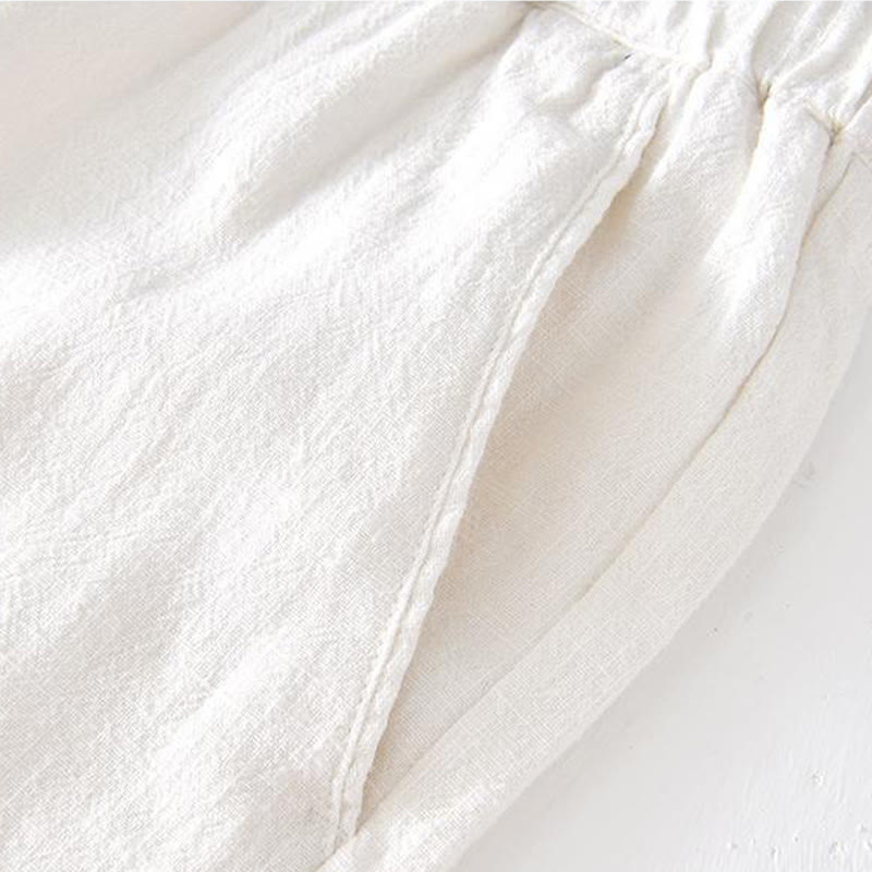 Tactile Cotton Linen Wide-Leg Mindful Movement Shorts