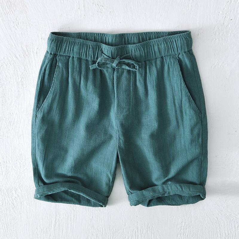 Tactile Cotton Linen Wide-Leg Mindful Movement Shorts