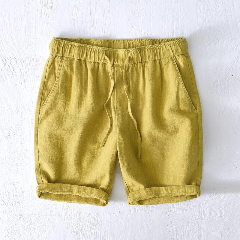 Tactile Cotton Linen Wide-Leg Mindful Movement Shorts