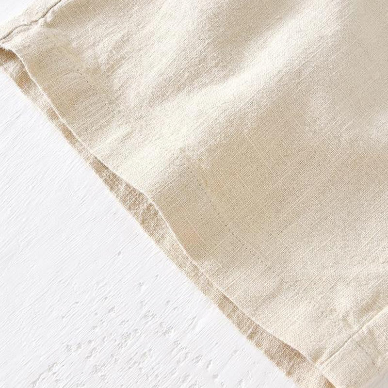 Tactile Cotton Linen Wide-Leg Mindful Movement Shorts