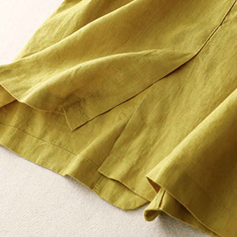 Women's Three Quarter Sleeve Button Cotton Small Suit Jacket With Pockets