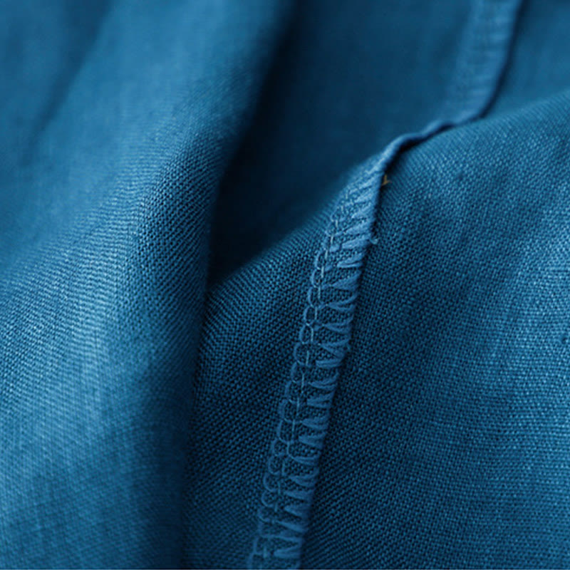 Women's Three Quarter Sleeve Button Cotton Small Suit Jacket With Pockets