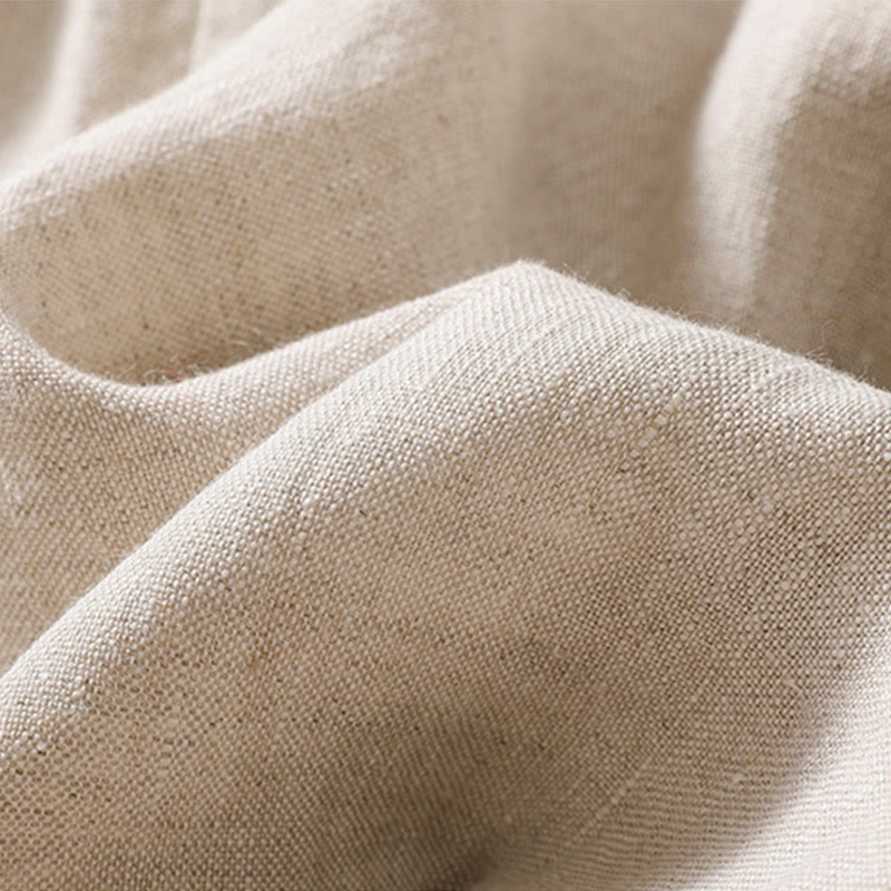 Women's Cotton Linen Stand Collar Long Sleeve Jacket With Pockets