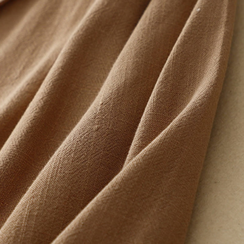 Women's Cotton Linen Frog-Button Long Sleeve Jacket With Pockets