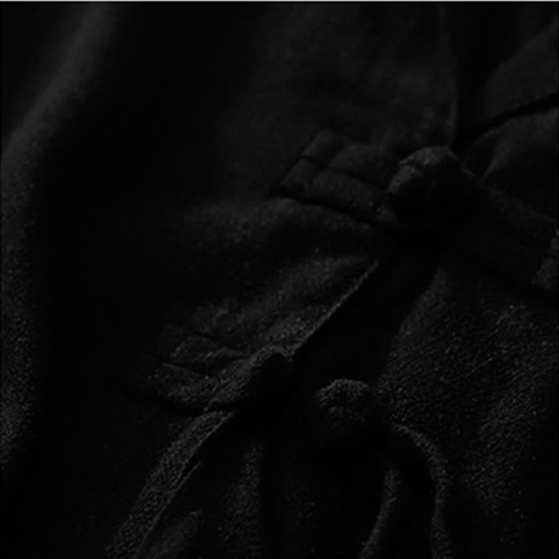 Women's Cotton Linen Frog-Button Long Sleeve Jacket With Pockets