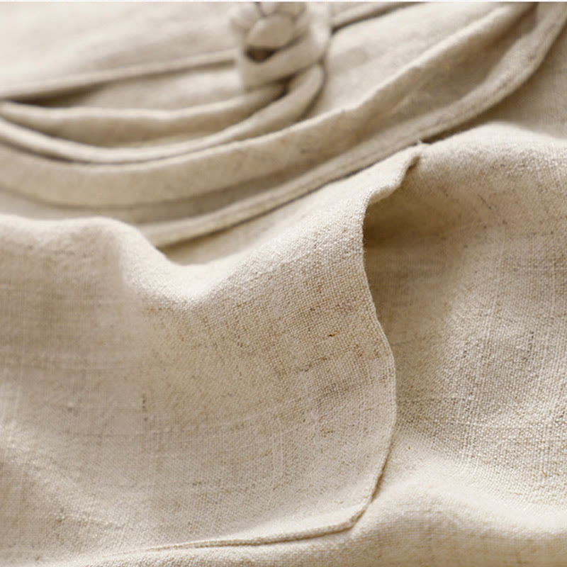 Women's Cotton Linen Frog-Button Long Sleeve Jacket With Pockets