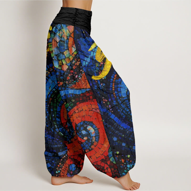 Tactile Cotton Om Mosaic Meditation Harem Pants