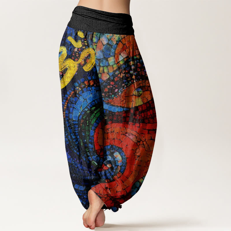 Tactile Cotton Om Mosaic Meditation Harem Pants