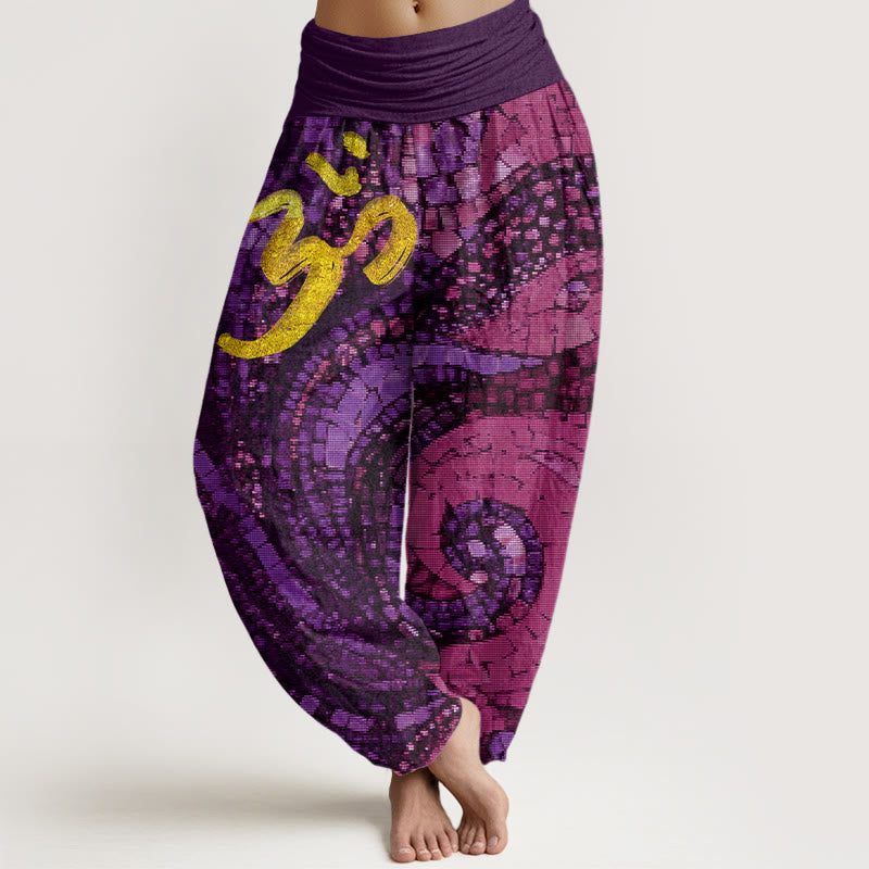 Tactile Cotton Om Mosaic Meditation Harem Pants
