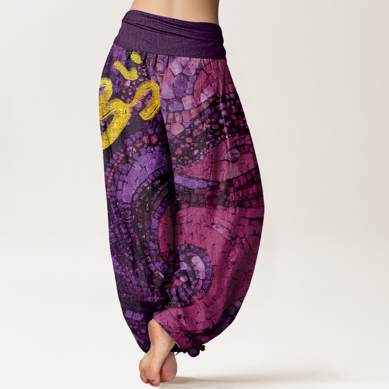 Tactile Cotton Om Mosaic Meditation Harem Pants