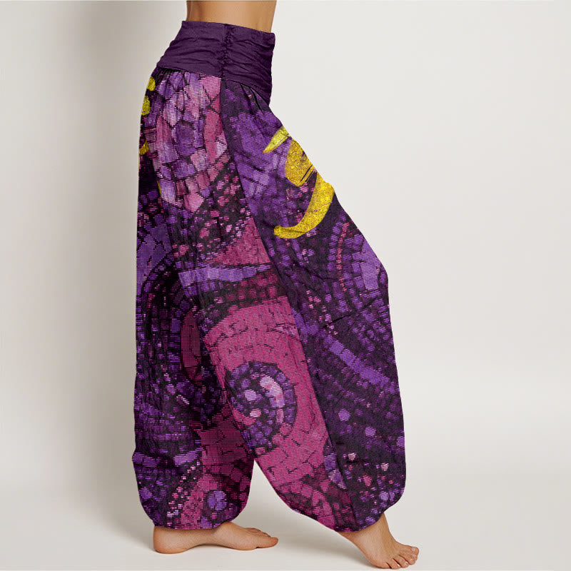 Tactile Cotton Om Mosaic Meditation Harem Pants