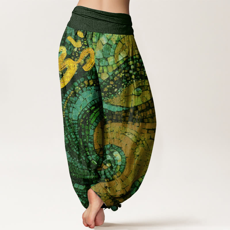 Tactile Cotton Om Mosaic Meditation Harem Pants
