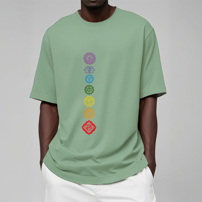 Casual Colorful Circles Om Mani Padme Hum Pattern Tee T-Shirt