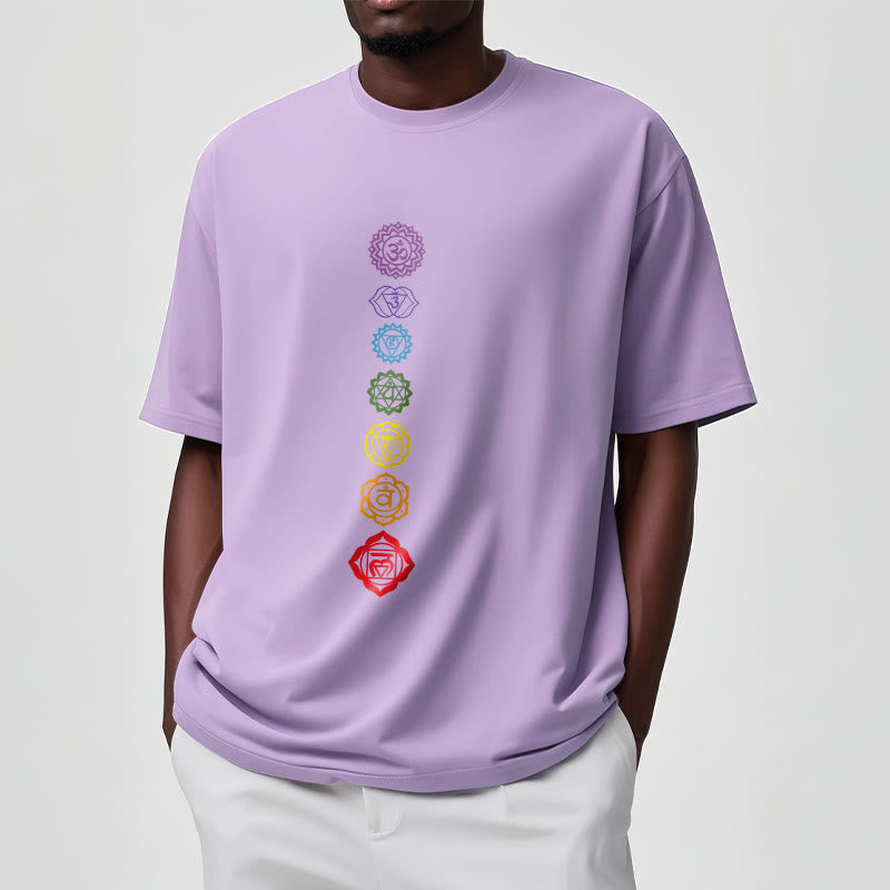 Casual Colorful Circles Om Mani Padme Hum Pattern Tee T-Shirt