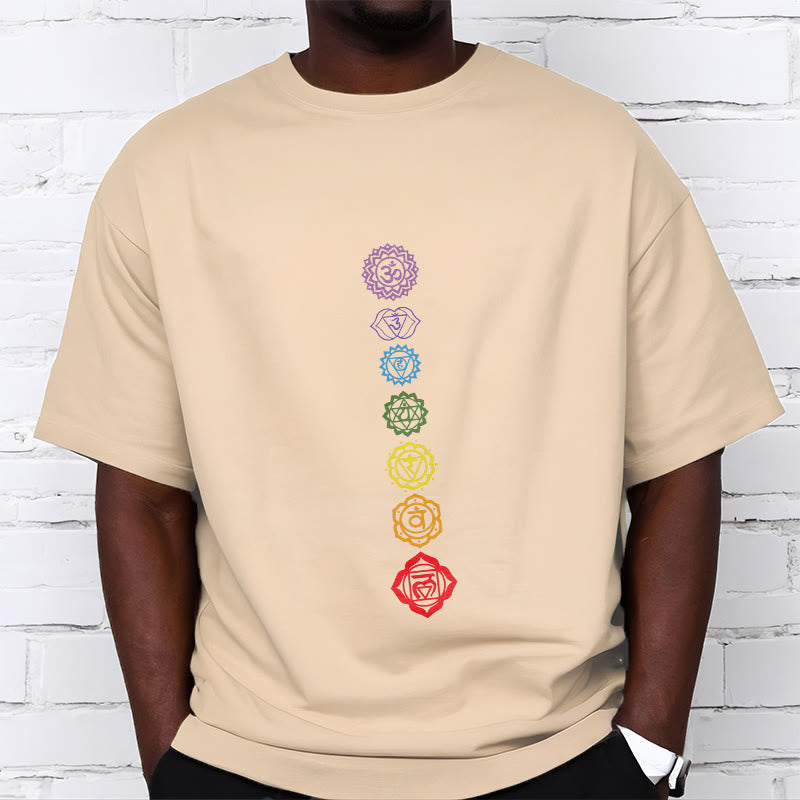 Casual Colorful Circles Om Mani Padme Hum Pattern Tee T-Shirt