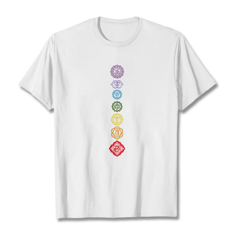 Casual Colorful Circles Om Mani Padme Hum Pattern Tee T-Shirt