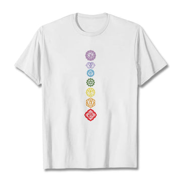 Casual Colorful Circles Om Mani Padme Hum Pattern Tee T-Shirt
