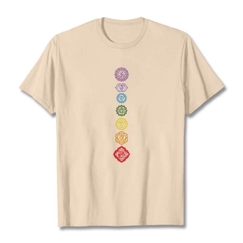 Casual Colorful Circles Om Mani Padme Hum Pattern Tee T-Shirt