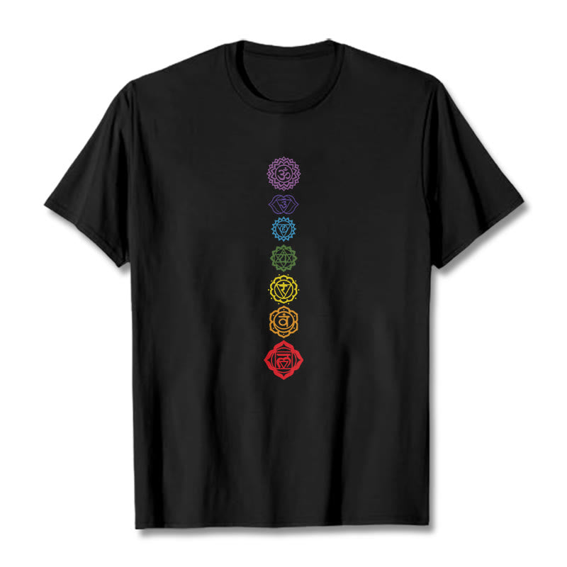 Casual Colorful Circles Om Mani Padme Hum Pattern Tee T-Shirt