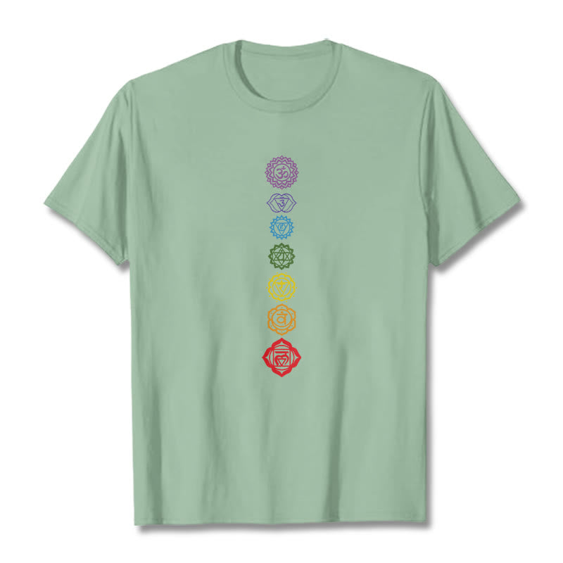 Casual Colorful Circles Om Mani Padme Hum Pattern Tee T-Shirt
