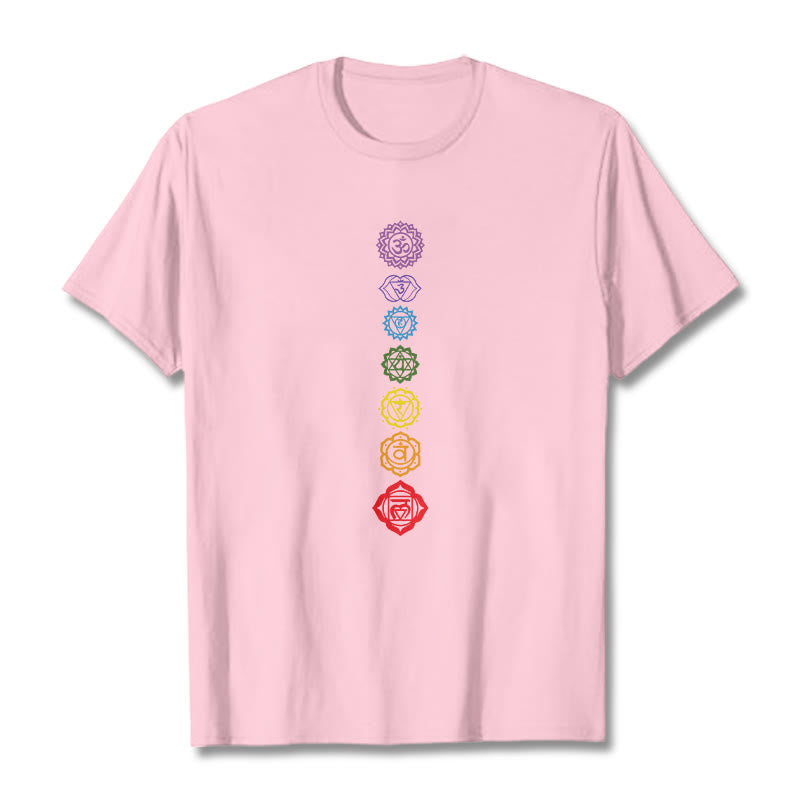 Casual Colorful Circles Om Mani Padme Hum Pattern Tee T-Shirt