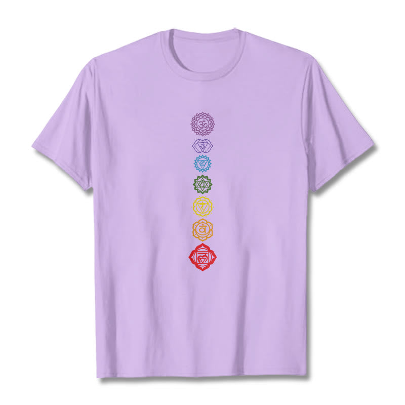 Casual Colorful Circles Om Mani Padme Hum Pattern Tee T-Shirt