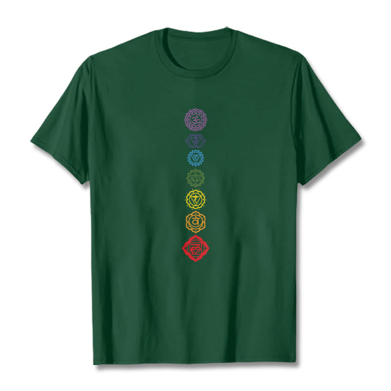 Casual Colorful Circles Om Mani Padme Hum Pattern Tee T-Shirt