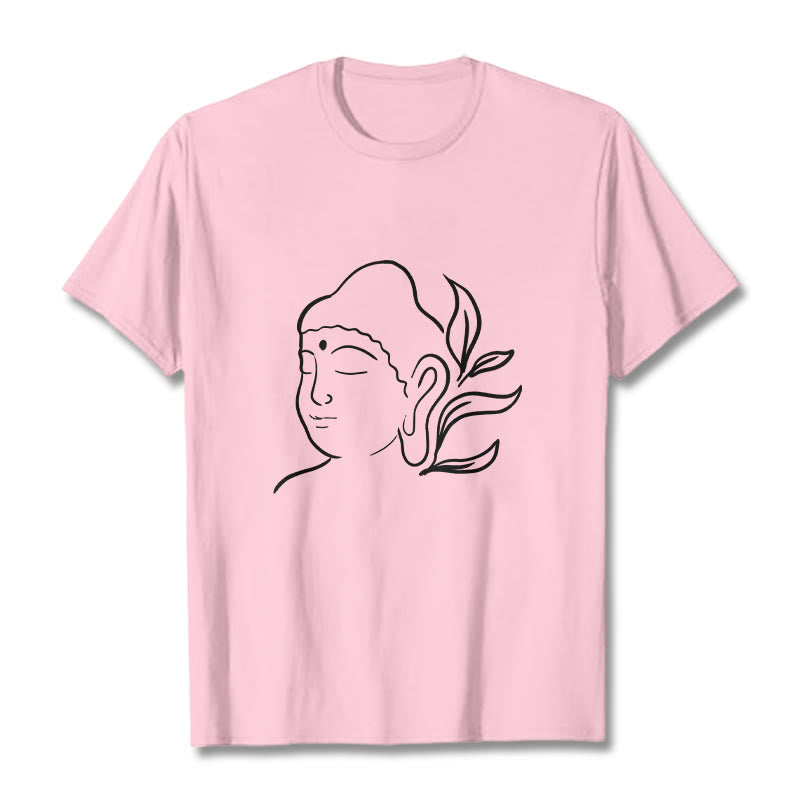 Breathable Cotton Buddha Graphic Mindful Meditation Crewneck Tee
