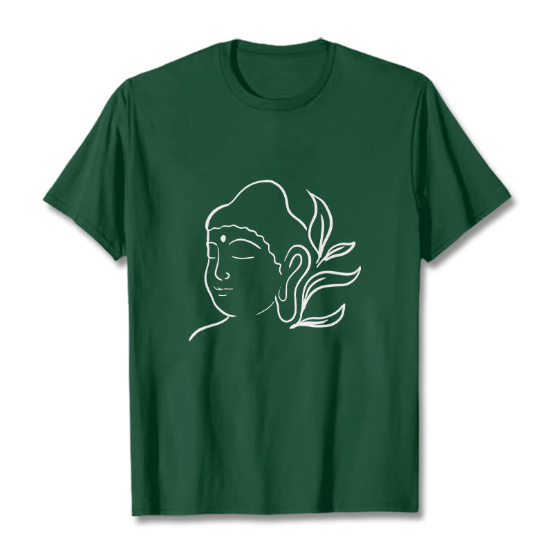 Breathable Cotton Buddha Graphic Mindful Meditation Crewneck Tee
