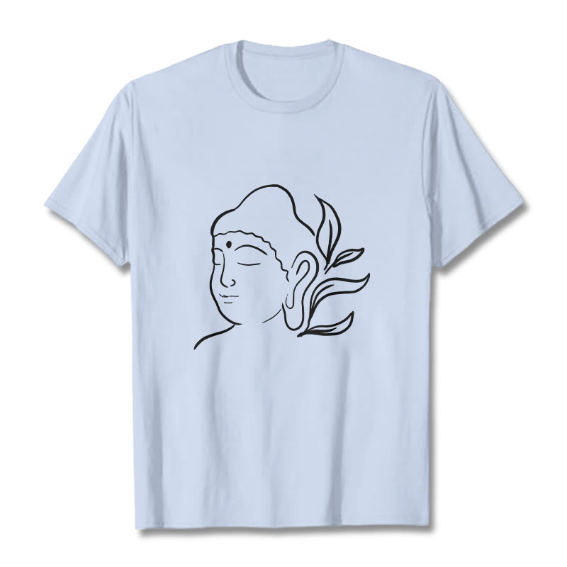 Breathable Cotton Buddha Graphic Mindful Meditation Crewneck Tee