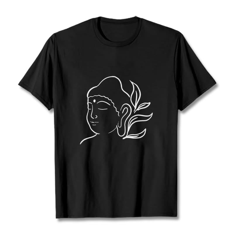 Breathable Cotton Buddha Graphic Mindful Meditation Crewneck Tee