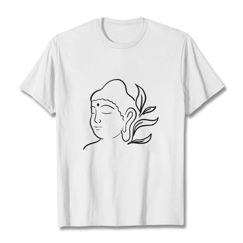 Breathable Cotton Buddha Graphic Mindful Meditation Crewneck Tee