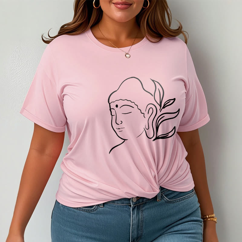Breathable Cotton Buddha Graphic Mindful Meditation Crewneck Tee