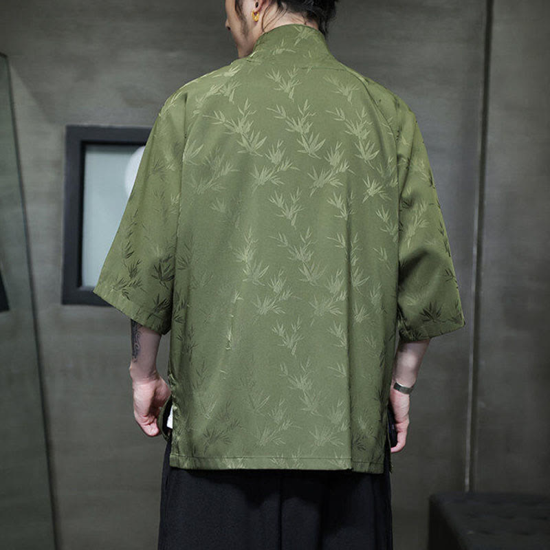 Lightweight Cotton Blend Three-Quarter Sleeve Tang Meditation Shirt
