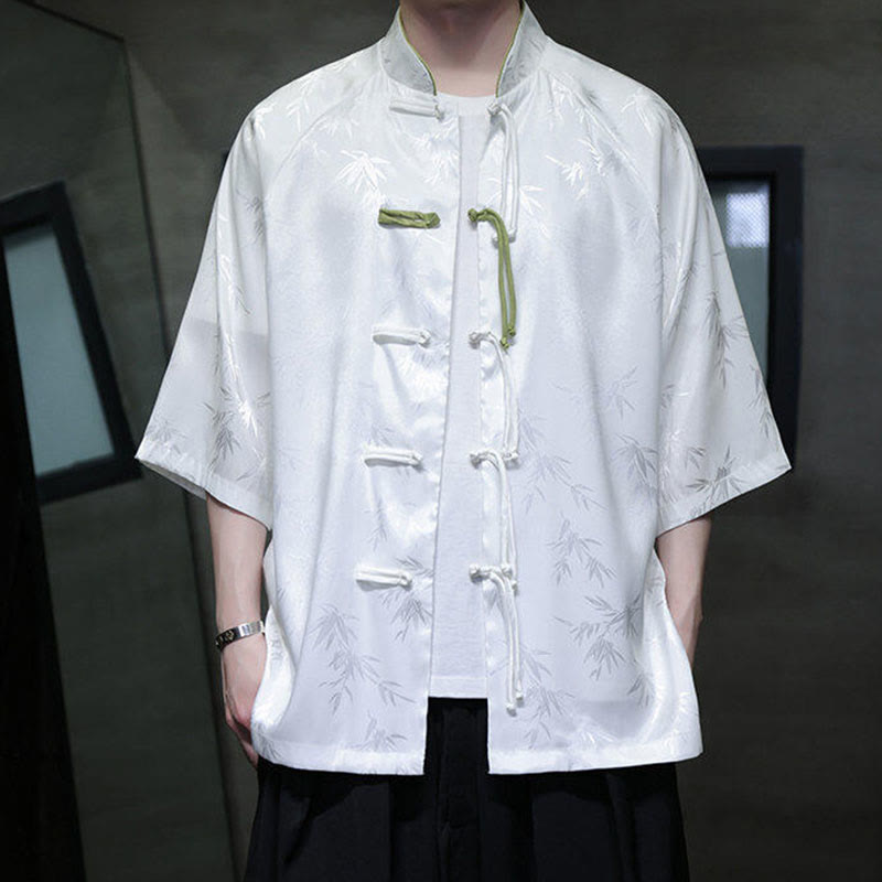 Lightweight Cotton Blend Three-Quarter Sleeve Tang Meditation Shirt