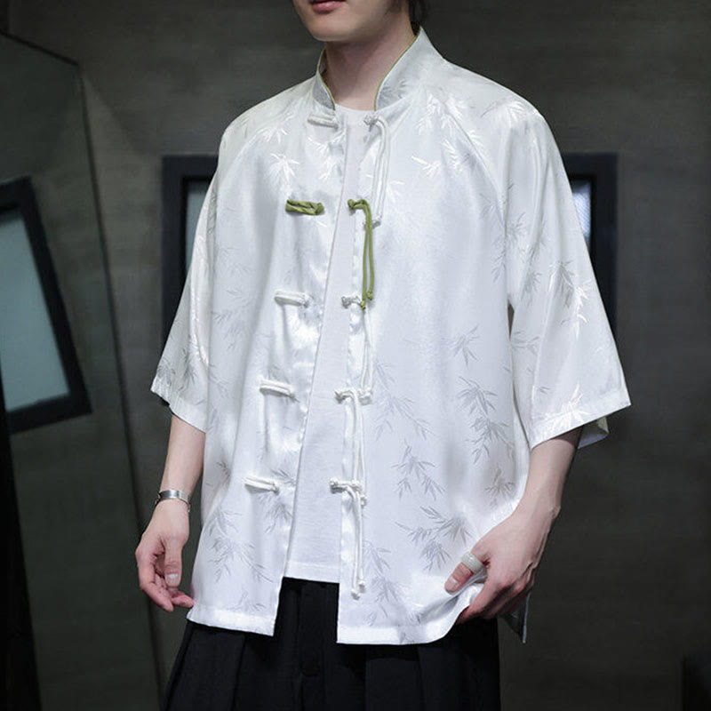 Lightweight Cotton Blend Three-Quarter Sleeve Tang Meditation Shirt