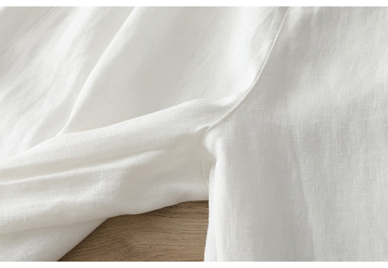 Casual Retro Plain Women's Cotton Wide Leg Pants With Pockets Zipper