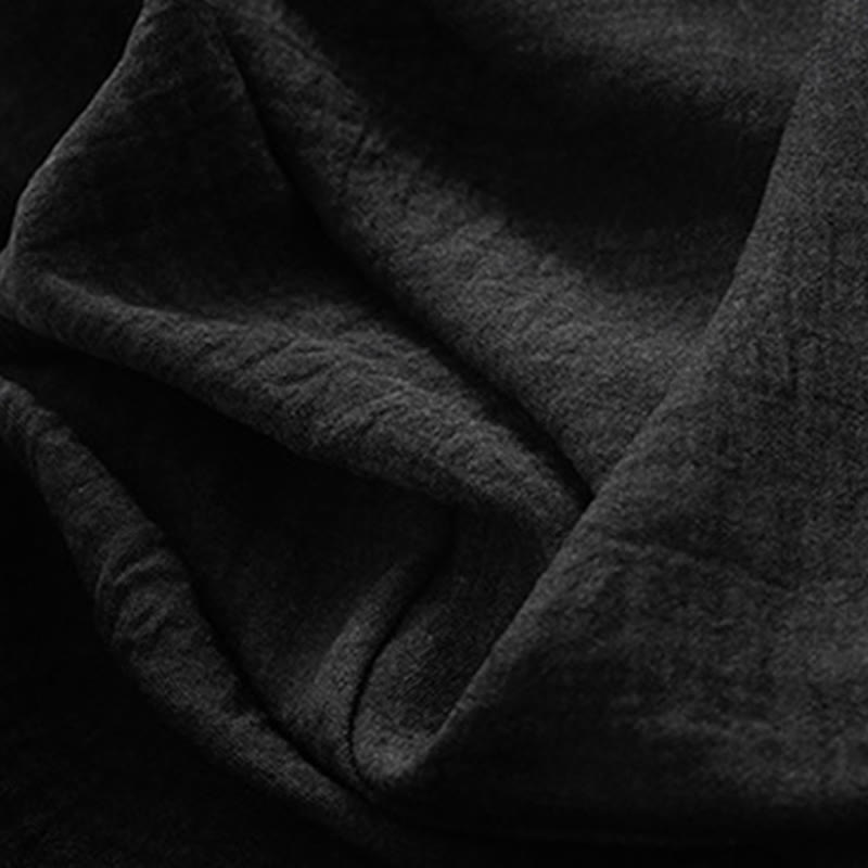 Textured Cotton Ankle-Length Wide-Leg Meditation Pants