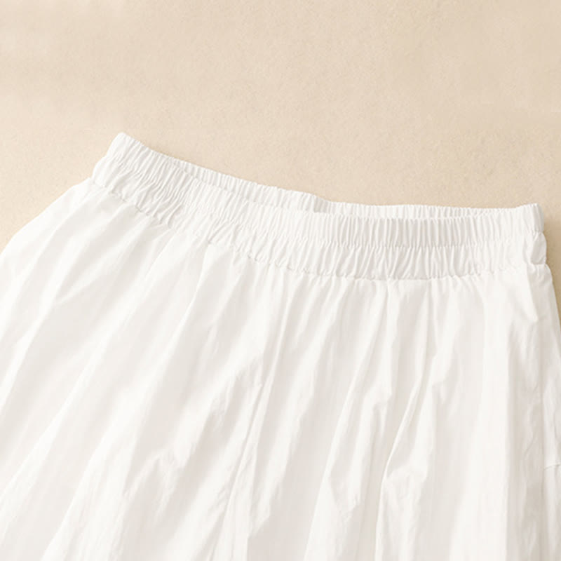 Casual Hem Hollow Design Women's Cotton 7-8 Length Wide Leg Pants With Pockets