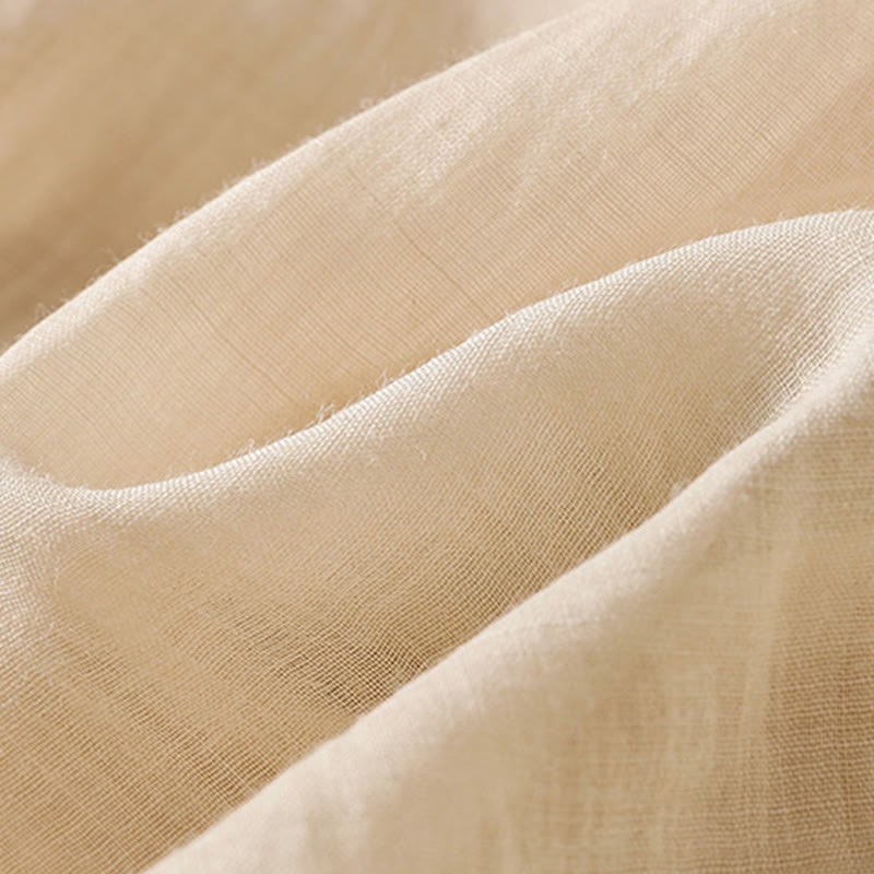 Commute Embroidery Drawstring Women's Cotton Wide Leg Pants With Pockets