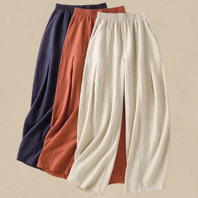 Breathable Cotton Linen High-Waist Mindful Meditation Harem Pants