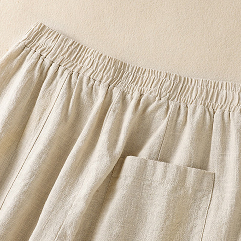 Breathable Cotton Linen High-Waist Mindful Meditation Harem Pants
